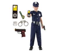 Funidelia | Déguisement de policier avec accessoires pour garçon Agent de Police, FBI, Professions - Déguisement pour enfant et accessoires pour Halloween, carnaval et fêtes. - Taille 5-6 ans
