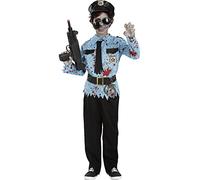 Funidelia | Déguisement de policier zombie avec accessoires pour garçon Agent de Police - Déguisement pour enfant et accessoires pour Halloween, carnaval et fêtes. - Taille 5-6 ans