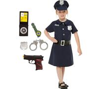Funidelia | Déguisement de policière avec accessoires pour fille Agent de Police, FBI, Professions - Déguisement pour enfant et accessoires pour Halloween, carnaval et fêtes. - Taille 3-4 ans
