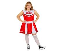 Funidelia Déguisement de pom-pom girl pour femme, Inclus robe de cheerleader de football américain, Taille XXL - Tenue pour adultes pour fêtes, Carnaval et Halloween