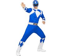 Funidelia Déguisement de Power Ranger bleu pour homme, Licence Officielle, Taille L Films et Cinéma, Super héros - Costume pour Adultes pour les fêtes, le Carnaval et Halloween