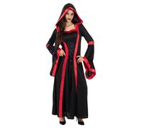 Funidelia Déguisement de prêtresse vampire pour enfant, Inclus robe à capuche - Tenue pour adultes pour fêtes, Carnaval et Halloween - Taille M