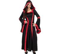 Funidelia Déguisement de prêtresse vampire pour enfant, Inclus robe à capuche - Tenue pour adultes pour fêtes, Carnaval et Halloween - Taille S