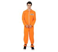 Funidelia Déguisement de Prisonnier Orange pour Homme avec menottes, Combinaison de Détenu pour Adulte Prisonnier Criminel, Déguisements pour Carnaval, Halloween & EVJF/EVG - Taille L - XL