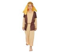 Funidelia Déguisement de Saint Joseph pour enfants, Tunique avec gilet intégré, ceinture, foulard et rubans pour la tête, Noël - Tenue pour enfants pour fêtes, Carnaval et Halloween - Taille 7-9 ans