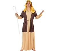 Funidelia Déguisement de Saint Joseph pour homme, Comprend tunique avec gilet, ceinture, foulard et bandeau pour la tête, Noël - Tenue pour adultes pour fêtes, Carnaval et Halloween - Taille S-M