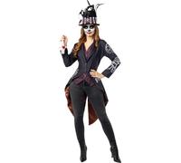 Funidelia | Déguisement de squelette vaudou pour femme Qui fait peur & Horreur & Halloween - Déguisement pour Adultes et accessoires pour Halloween, carnaval et fêtes. - Taille M