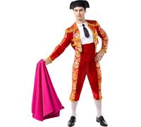 Funidelia | Déguisement de torero pour homme Professions, Taureau, Taureau, Originaux et Drôle - Déguisement pour Adultes et accessoires pour Halloween, carnaval et fêtes. - Taille L - Rouge