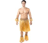 Funidelia | Déguisement de tribu pour femme et homme Zoulou, Tribu, Cannibales - Déguisement pour Adultes et accessoires pour Halloween, carnaval et fêtes. - Marron