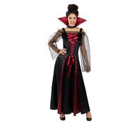 Funidelia Déguisement de vampire pour femme sombre avec col inclus, Costume de Dracula Terrifiant pour adultes, Déguisements de Carnaval, Halloween et Fêtes - Taille XS