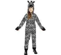 Funidelia | Déguisement de zèbre pour fille et garçon Animaux - Déguisement pour Enfant et accessoires pour Halloween, carnaval et fêtes - Taille 7-9 ans - Blanc