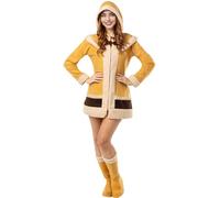 Funidelia | Déguisement desquimau pour femme Pays, Cultures, Originaux et Drôle, le Monde - Déguisement pour Adultes et accessoires pour Halloween, carnaval et fêtes. - Taille S - Marron
