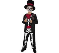 Funidelia | Déguisement Dia de los muertos squelette pour garçon Tête de mort mexicaine & Halloween - Déguisement pour enfant et accessoires pour Halloween, carnaval et fêtes. - Taille 5-6 ans