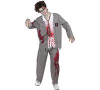 Funidelia | Déguisement étudiant zombie pour homme Mort-vivant, Horreur - Déguisement pour Adultes et accessoires pour Halloween, carnaval et fêtes - Taille XL - Gris/Argenté