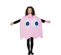 Funidelia | Déguisement Fantôme Pinky - Pac-Man 100% Officielle pour Fille et garçon Taille 4-10 Ans Jeux vidéo, Années 80, Arcade - Couleur: Rose, Accessoire pour déguisement