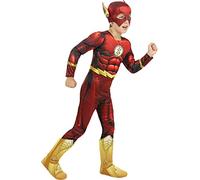 Funidelia | Déguisement Flash musclé pour garçon Super héros, DC Comics - Déguisement pour Enfant, accessoires pour Halloween, carnaval et fêtes - Taille 5-6 ans - Rouge