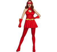 Funidelia | Déguisement Flash pour Femme Super héros, DC Comics - Déguisement pour Adultes et Accessoires pour Halloween, Carnaval et fêtes - Taille S - Rouge