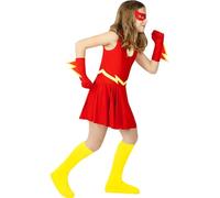 Funidelia | Déguisement Flash pour fille Super héros, DC Comics - Déguisement pour Enfant, accessoires pour Halloween, carnaval et fêtes - Taille 3-4 ans - Rouge