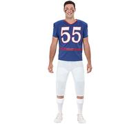 Funidelia | Déguisement Footballeur américain pour Homme Taille S Rugby, Quarterback, Football Américain, Professions - Couleur: Bleu, Accessoire pour déguisement