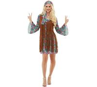 Funidelia | Déguisement Hippie pour Femme Taille S Années 60, Hippie, Flower Power, Décennies - Couleur: Multicolore, Accessoire pour déguisement - Déguisements Amusants pour Vos soirées.