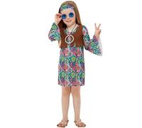 Funidelia | Déguisement Hippie pour Fille Taille 4-6 Ans Années 60, Hippie, Flower Power, Décennies - Couleur: Multicolore, Accessoire pour déguisement - Déguisements Amusants pour Vos soirées.