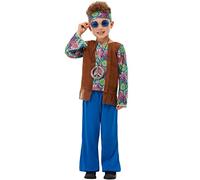 Funidelia | Déguisement Hippie pour garçon Taille 10-12 Ans Années 60, Hippie, Flower Power, Décennies - Couleur: Multicolore, Accessoire pour déguisement - Déguisements Amusants pour Vos soirées.