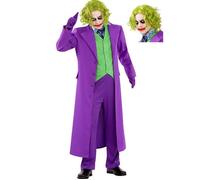 FUNIDELIA Déguisement Joker avec perruque grande taille - The Dark Knight - Déguisement pour homme pour Halloween et Carnaval XXL