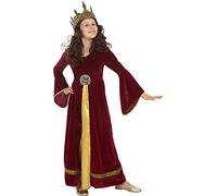 Funidelia | Déguisement Lady Guenièvre pour fille Moyen Age, Princesses, Reine - Déguisement pour enfant et accessoires pour Halloween, carnaval et fêtes - Taille 10-12 ans - Grenat