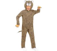 Funidelia | Déguisement léopard pour fille et garçon Animaux, Désert, Jungle - Déguisement pour Enfant et accessoires pour Halloween, carnaval et fêtes - Taille 10-12 ans - Marron