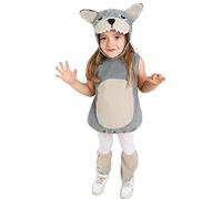 Funidelia | Déguisement loup peluche pour garçon Loup-garou, Grand méchant loup - Déguisement pour enfant et accessoires pour Halloween, carnaval et fêtes - Taille 3-4 ans - Gris/Argenté