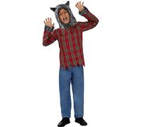 Funidelia | Déguisement loupgarou pour garçon Loup-garou, Grand méchant loup - Déguisement pour enfant et accessoires pour Halloween, carnaval et fêtes - Taille 7-9 ans - Marron