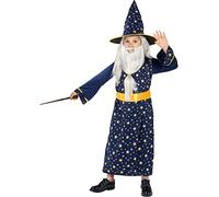 Funidelia | Déguisement Magicien Merlin pour garçon Sorcières, Magiciens, Halloween, Horreur - Déguisement pour enfant et accessoires pour Halloween, carnaval et fêtes - Taille 10-12 ans - Violet