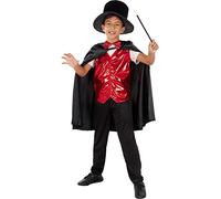 Funidelia | Déguisement magicien pour garçon Sorcières, Magiciens, Halloween, Horreur - Déguisement pour enfant et accessoires pour Halloween, carnaval et fêtes - Taille 5-6 ans - Noir