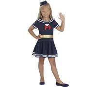 Funidelia | Déguisement marin pour fille Capitaine de Bateaux, Marine, Professions - Déguisement pour enfant et accessoires pour Halloween, carnaval et fêtes. - Taille 5-6 ans - Blanc