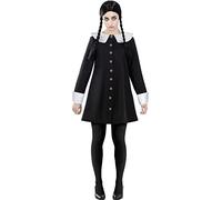 Funidelia | Déguisement Mercredi Addams - La Famille Addams pour Femme Films de Peur, Horreur - Déguisement pour Adultes et Accessoires pour Halloween, Carnaval et fêtes - Taille L - Noir