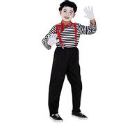 Funidelia | Déguisement mime pour garçon Clown, Cirque - Déguisement pour enfant et accessoires pour Halloween, carnaval et fêtes - Taille 10-12 ans - Noir