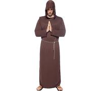 Funidelia | Déguisement moine pour homme Prêtre, Religieux, Professions - Déguisement pour Adultes et accessoires pour Halloween, carnaval et fêtes. - Taille M - L - Marron