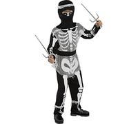 Funidelia | Déguisement Ninja squelette zombie pour garçon - Mort-vivant, Horreur - Déguisement pour enfant et accessoires pour Halloween, carnaval et fêtes - Noir