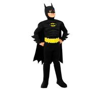 Funidelia Déguisement Officiel de Batman pour enfant, Combinaison, ceinture, cape avec masque et couvre-bottes, Super-héros - Tenue pour enfants pour fêtes, Carnaval et Halloween - Taille 3-4 ans