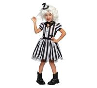 Funidelia Déguisement Officiel de Beetlejuice pour Fille avec robe et perruque, Tenue de Beetlejuice Enfant Tim Burton, Déguisements de Carnaval, Halloween et Fêtes - Taille 5-6 ans