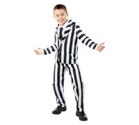 Funidelia Déguisement Officiel de Beetlejuice pour Garçon avec pantalon, veste et cravate, Tenue de Beetlejuice Enfant Tim Burton, Déguisements de Carnaval, Halloween et Fêtes - Taille 5-6 ans