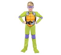 Funidelia Déguisement Officiel de Donatello - Les Tortues Ninja pour garçon, Costume avec masque, carapace, ceinture et genouillères, Déguisements de Carnaval, Halloween et Fêtes - Taille 10-12 ans