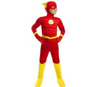 Funidelia Déguisement Officiel de Flash Deluxe pour enfants, Comprend combinaison, gants, bonnet avec ailes et couvre-bottes, Super-héros, DC Comics, Tenue pour Carnaval et Halloween, Taille 10-12 ans