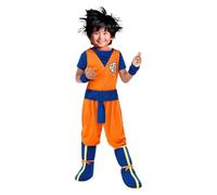 Funidelia Déguisement Officiel de Goku - Dragon Ball pour enfant, Pantalon, t-shirt, poignets, ceinture et couvre-bottes, Taille 3-4 ans - Tenue pour enfants pour fêtes, Carnaval et Halloween