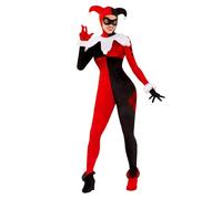 Funidelia Déguisement Officiel de Harley Quinn - DC Comics pour femme, couvre-bottes, collerette, masque, gants, manchettes et bonnet - Tenue pour adultes pour fêtes, Carnaval et Halloween - Taille L