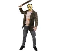 Funidelia Déguisement Officiel de Jason Vendredi 13 pour homme, Inclus veste, t-shirt et masque - Tenue pour adultes pour fêtes, Carnaval et Halloween - Taille XL