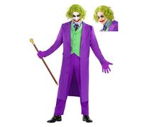 Funidelia Déguisement Officiel de Joker Chevalier Noir pour Homme avec perruque, Tenue du Joker pour adulte, Déguisements de Halloween et Carnaval - Taille L
