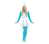 Funidelia Déguisement Officiel de la Schtroumpfette pour femme, Costume amusant de The Smurfs pour adulte, Déguisements de Carnaval, Halloween et Enterrements de vie de jeune fille - Taille L
