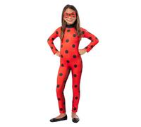Funidelia Déguisement Officiel de Ladybug pour Fille avec combinaison et masque, Tenue de Miraculous Enfant, Déguisements de Carnaval, Halloween et Fêtes - Taille 3-4 ans