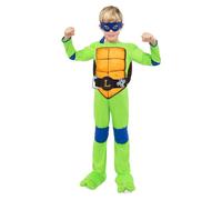 Funidelia Déguisement Officiel de Leonardo Tortues Ninja pour Garçon et Fille avec combinaison, carapace et masque, Tenue de Ninja Enfant, Déguisements de Carnaval et Halloween - Taille 10-12 ans